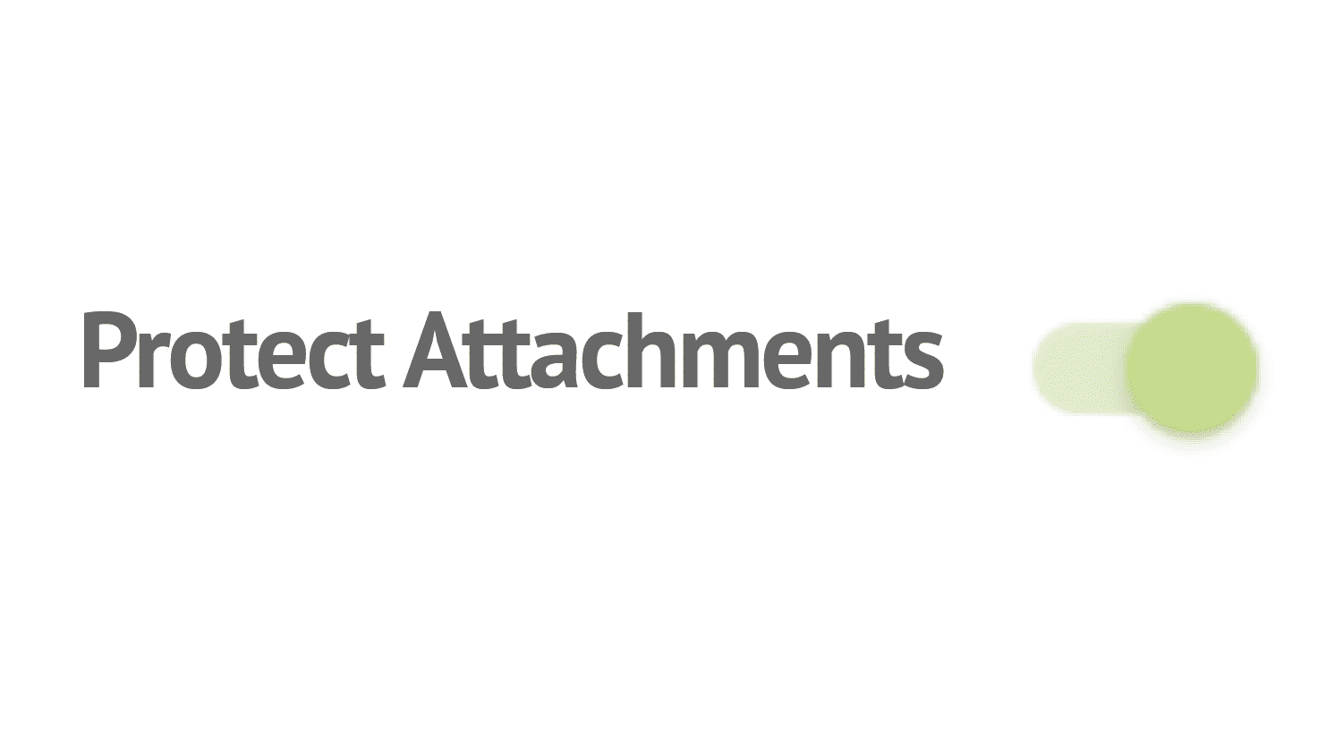 screenshot of a toggle option to protect attachments