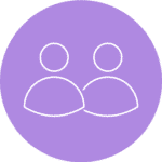 purple circle with two person icons
