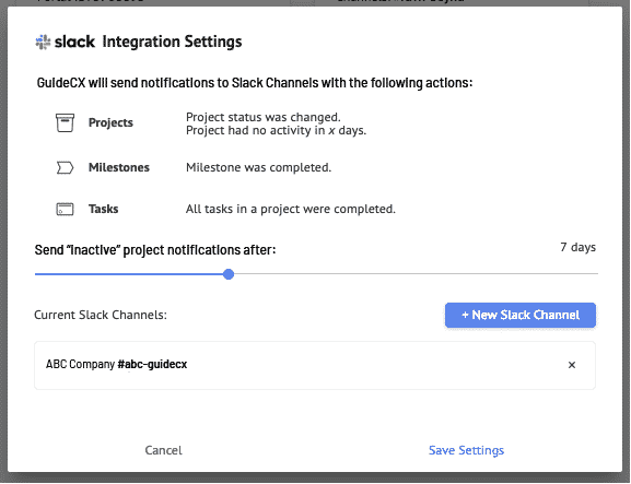 Slack integration setup