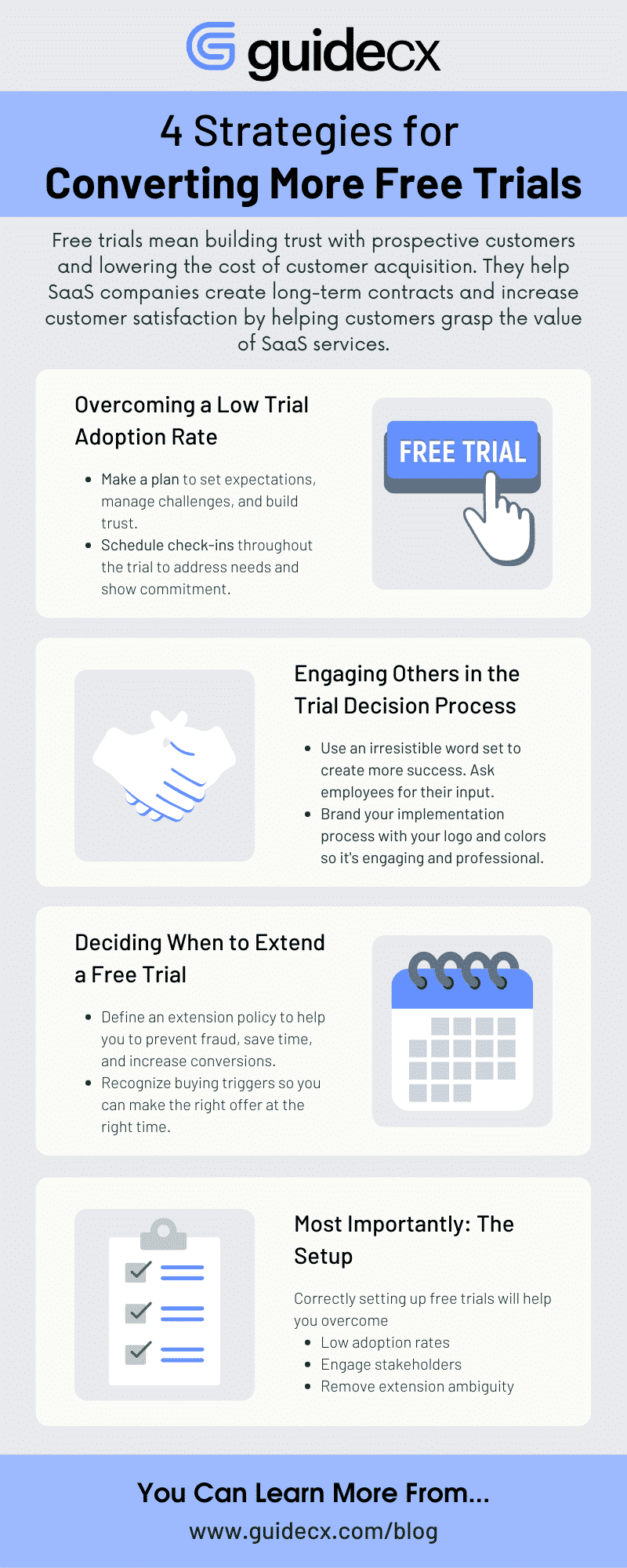 4 strategies for converting more free trials infographic