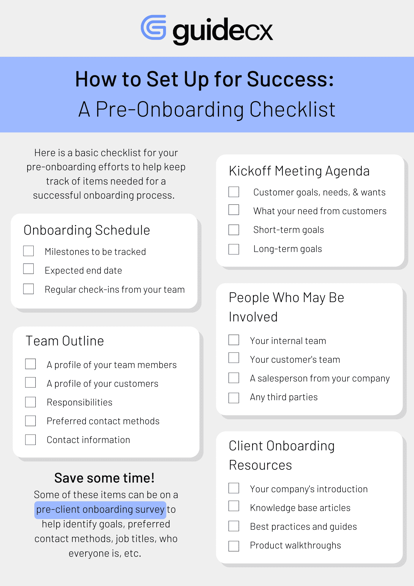 Pre Onboarding Checklist