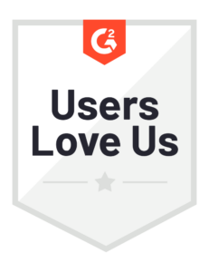 G2 badge with the words Users Love us