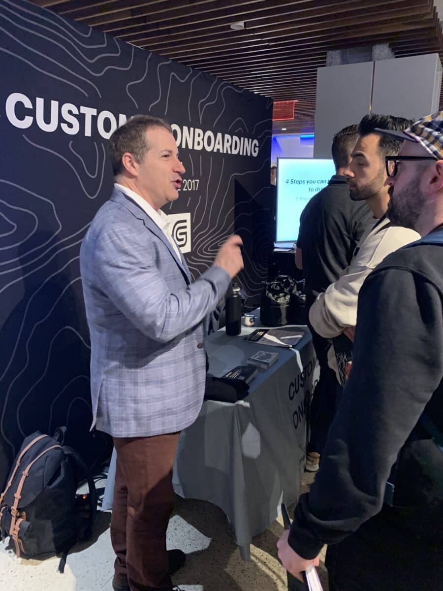 GUIDEcx CMO, Peter Basile, at the Customer Success Festival in New York City in March 2023.