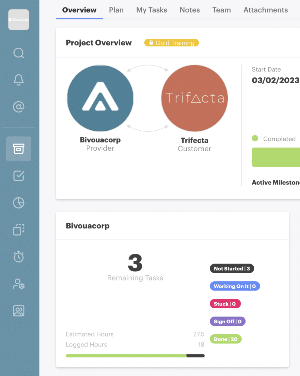 Customer Transparency - Logged Hours (Time Tracking) in GUIDEcx onboarding platform