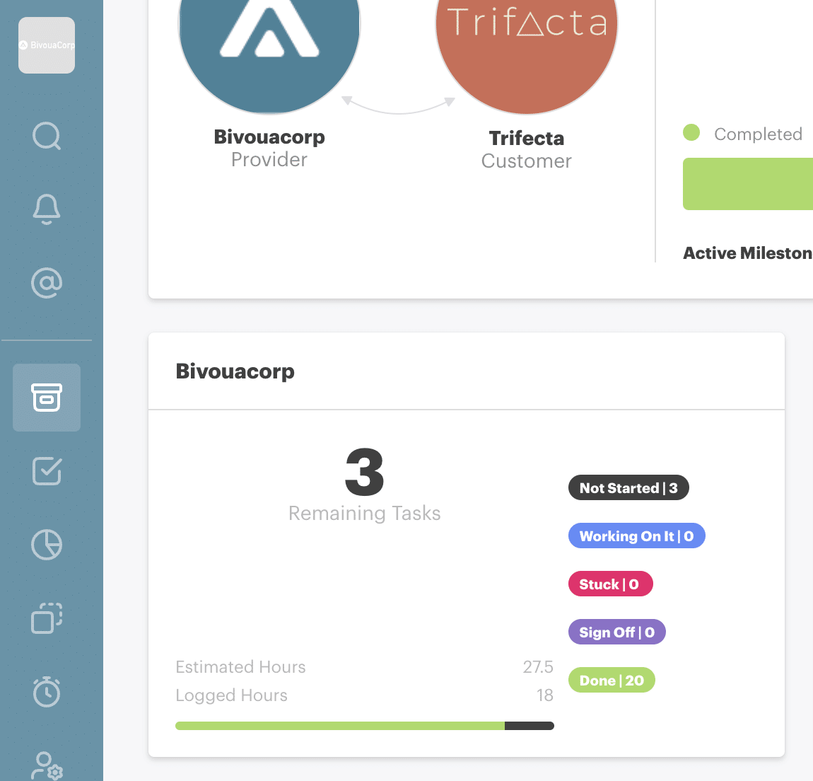 Customer Transparency (Logged Time - TT 2) in GUIDEcx onboarding platform