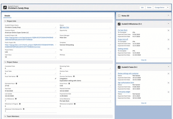 screenshot of salesforce integration