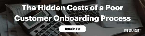 Graphic promoting the blog, "The Hidden Costs of a poor Customer Onboarding Process."