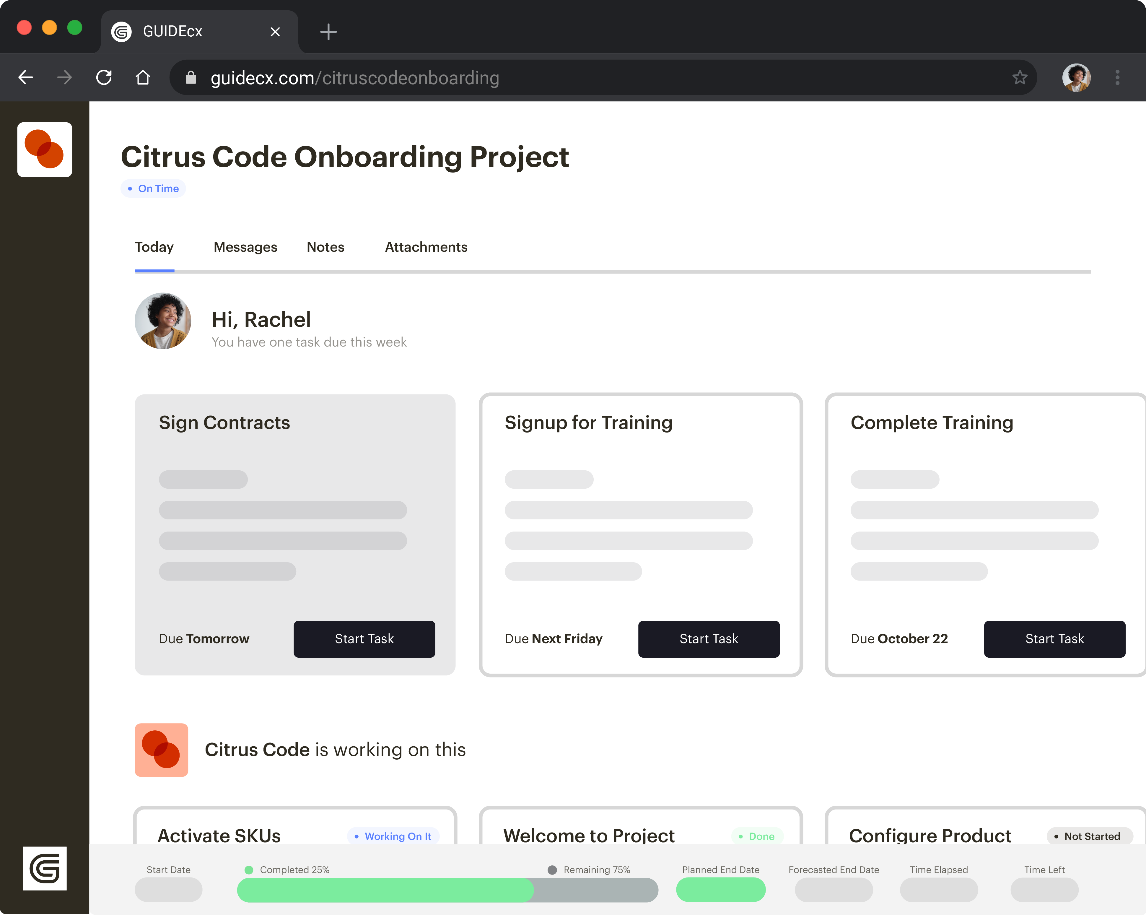 GuideCX's customer portal.