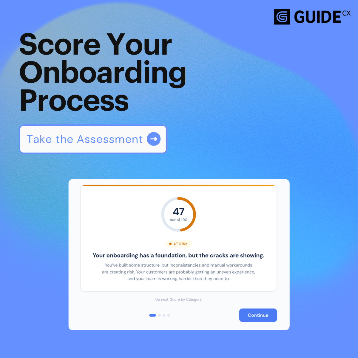 Onboarding health check promo card.
