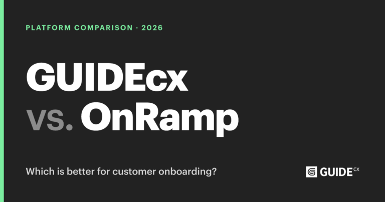 GUIDEcx vs. OnRamp in big white text, implying a comparison.